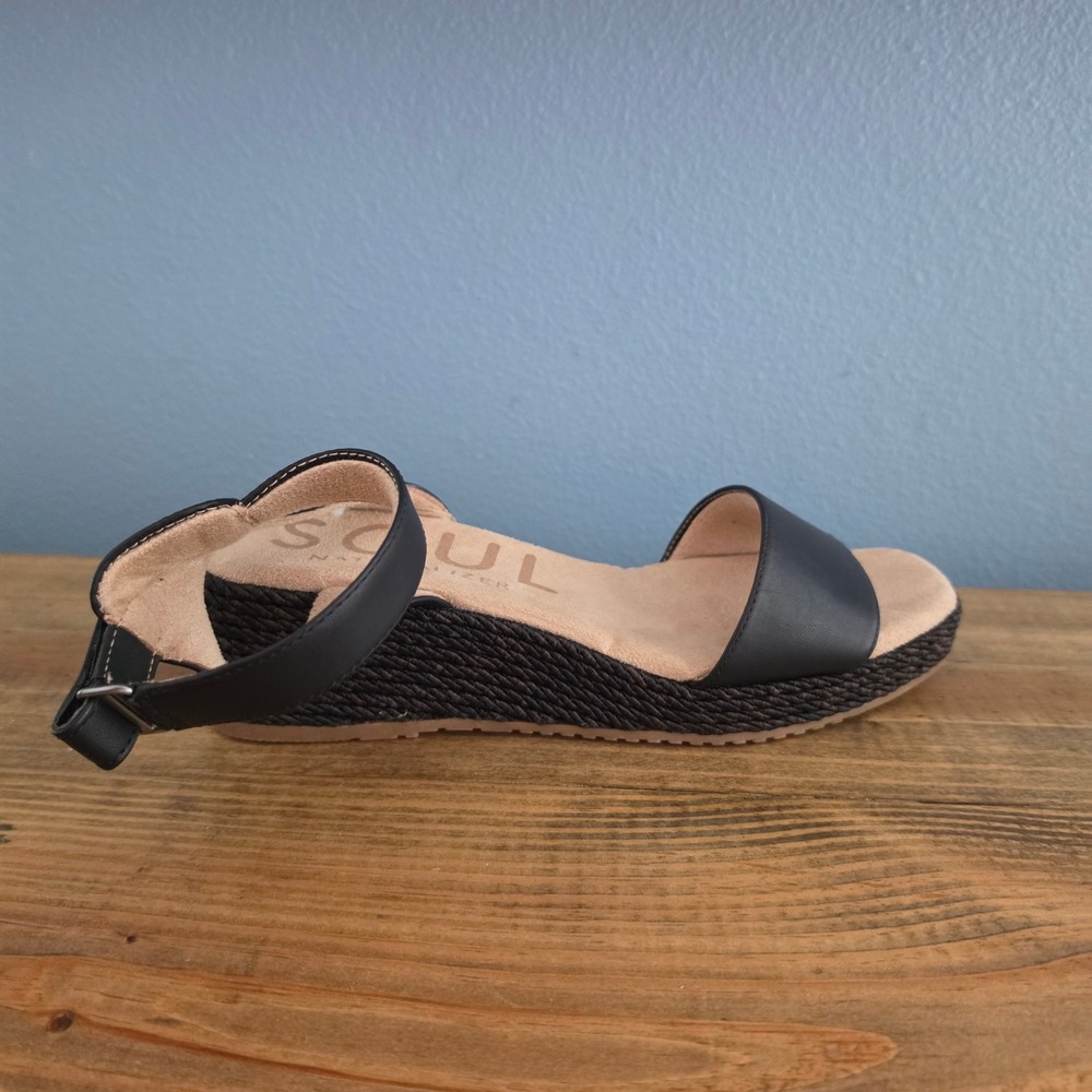 Soul Naturalizer Womens Gloria Wedge Sandal Black Espadrille Platform Size 9.5M - Picture 9 of 11